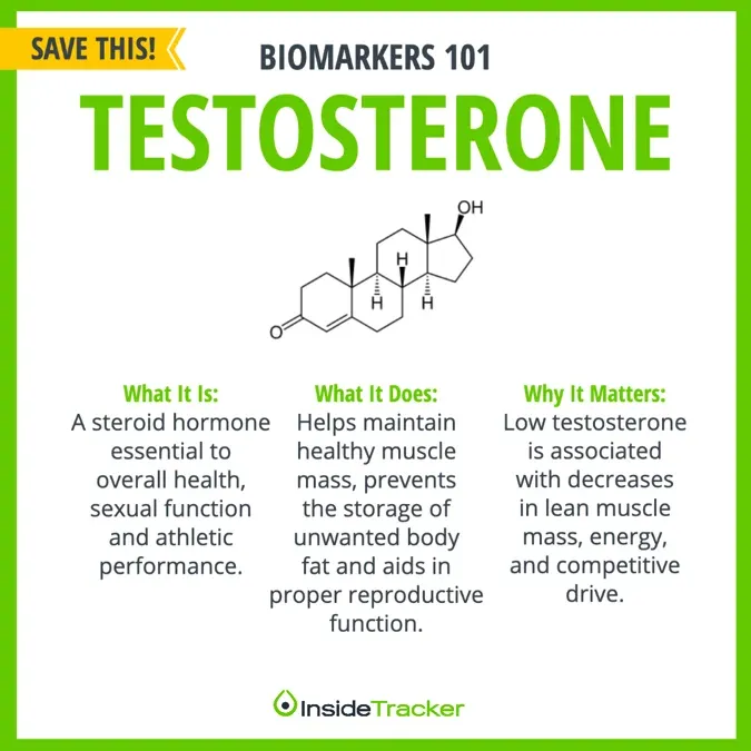A poster with the words Bio Markers 101 - Testosterone on it.