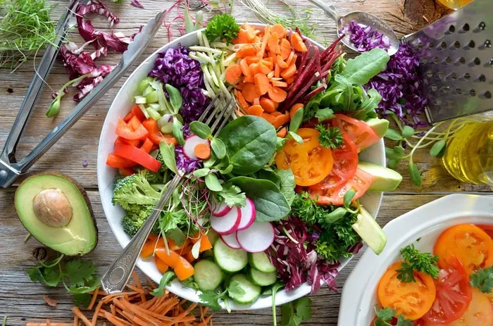 A salad with carrots, lettuce, radishes, avocado - I Went Vegan Keto. Here's What Happened to My Body